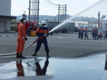 放水訓練の写真